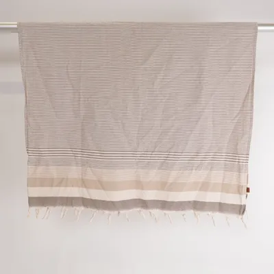 Badehåndklæde (Beige, Brun) Bomuld, Viscose