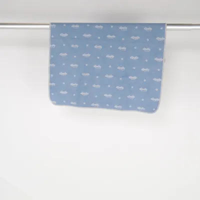 Baby blanket (Blue, White) from David Fussenegger Cotton