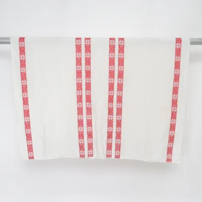Tablecloth (White, Red) from Viskadalens Acrylic, Linen