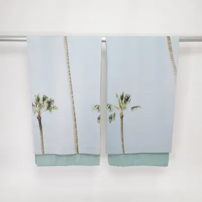 Rod pocket curtain (Green, Gray, Blue) from Society6 Polyester