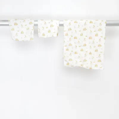 Parure de lit (Blanc, Jaune) de Minitude Coton