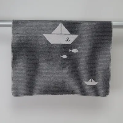 Baby blanket (Gray, White) from David Fussenegger Cotton, Viscose