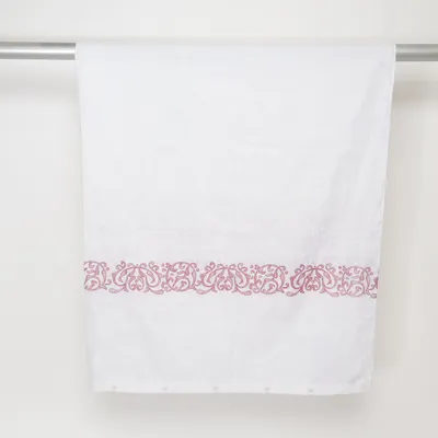 Shower curtain (White, Red) from Linea Polyester