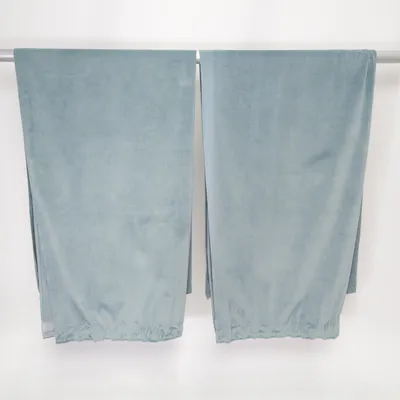 Rideau plissé (Bleu) Polyester