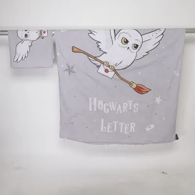 Parure de lit (Gris, Blanc) de Harry Potter Coton, Polyester