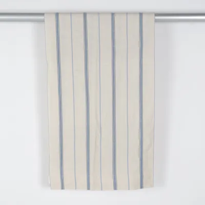 Gordijn aan roede (Beige, Blauw)