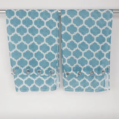 Eyelet curtain (Blue, White) from Rusta Polyester