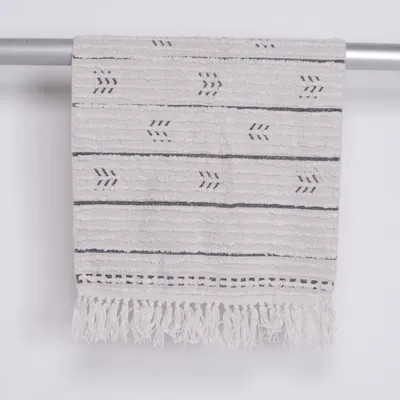 Vävd matta (Beige, Svart)