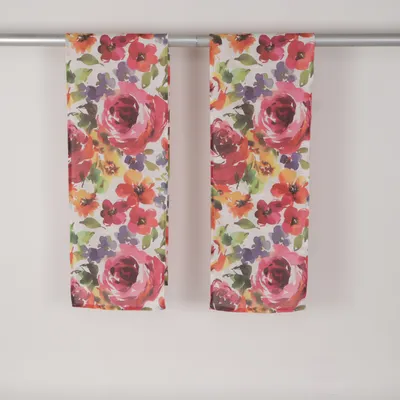 Rod pocket curtain (White, Multicolored)