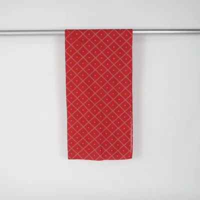 Textil (Röd, Vit) från Kosta Linnewäfveri