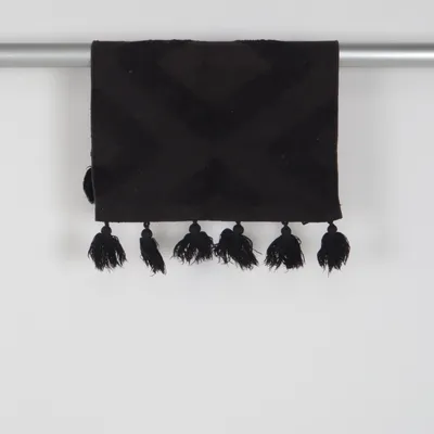 Kortluvet tæppe (Sort) fra H&M Home Bomuld