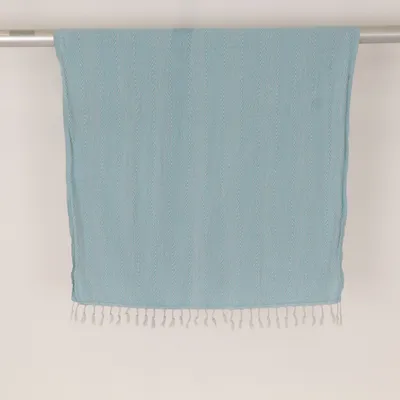 Badehåndklæde (Turkis, Hvid) fra Hamam Bomuld