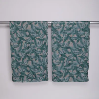 Gordijn aan roede (Groen, Beige, Wit) van Rusta Home Polyester