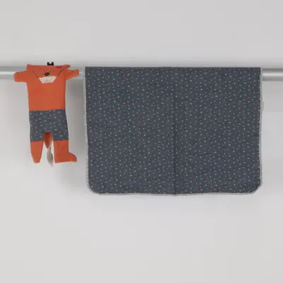 Baby blanket (Blue, Orange, Gray) from David Fussenegger Cotton, Viscose