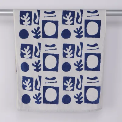 Badhanddoek (Wit, Blauw) van Lack of Color Katoen
