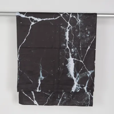 Duschdraperi (Svart, Vit) Polyester