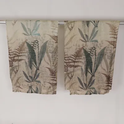 Gardinenschal (Beige, Grün, Braun) von Åhléns Leinen