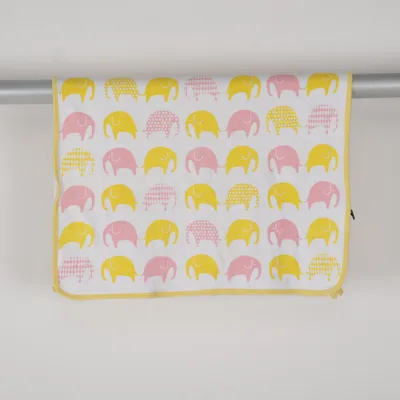 Babydecke (Weiß, Gelb, Pink) von Littlephant Baumwolle