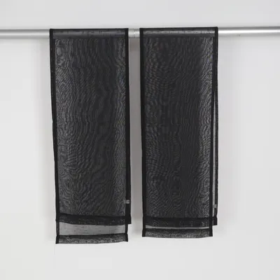 Rod pocket curtain (Black) from Kid Polyester