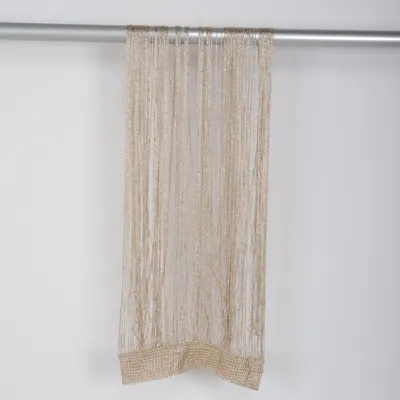 Draperi (Beige, Silverfärgad)