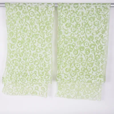 Rod pocket curtain (Green, White)