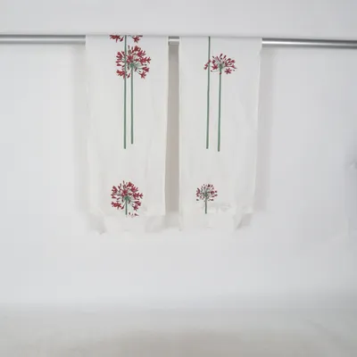 Panelgardin (Vit, Röd, Grön)