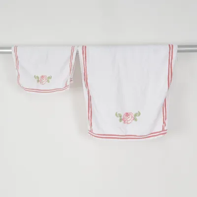 Bath towel (White, Pink) from IKEA