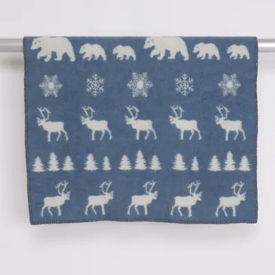 Babyfilt (Vit, Blå) från Klippan Ull