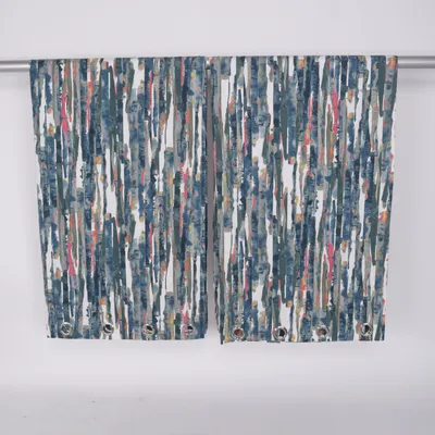 Öljettgardin (Blå, Vit, Flerfärgad) från IKEA Bomull, Polyester