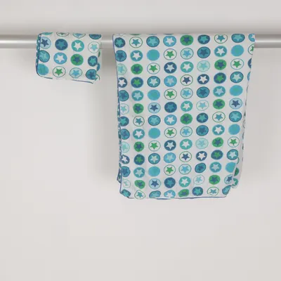 Bed set (White, Blue, Green) from Smallstuff Cotton