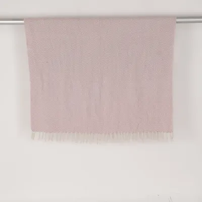 Filt (Rosa, Vit) från Linen & More Bomull