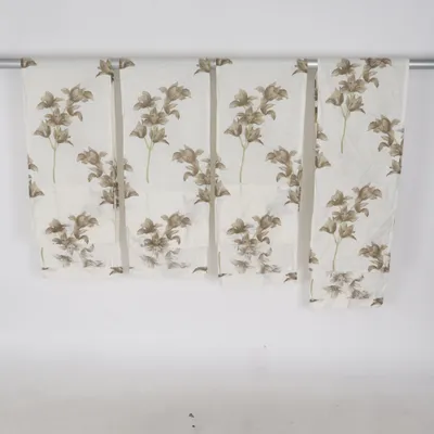 Rideau passe tringle (Blanc, Marron) Coton