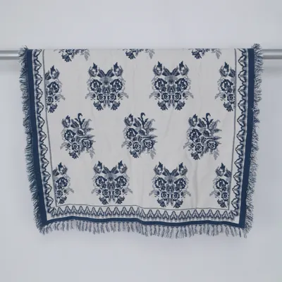 Bedspread (Blue, White)