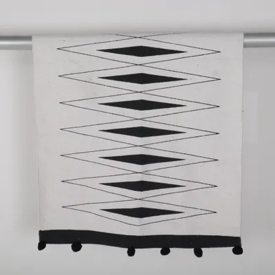 Woven rug (White, Black) from Biltema Cotton