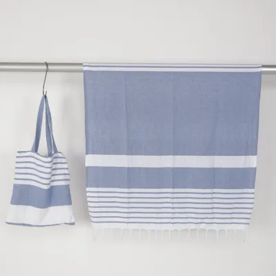 Pläd (Blå, Vit) från Sagaform Polyester, Återvunnen bomull