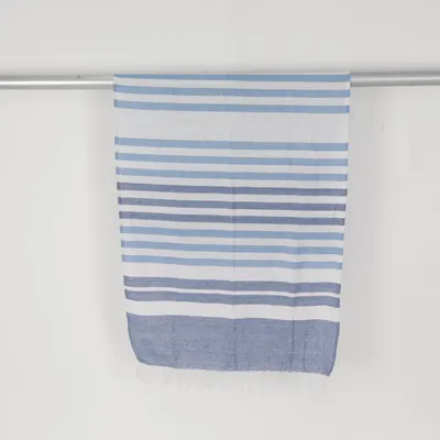 Strandlaken (Blauw, Wit) van Tropicana Katoen, Polyester