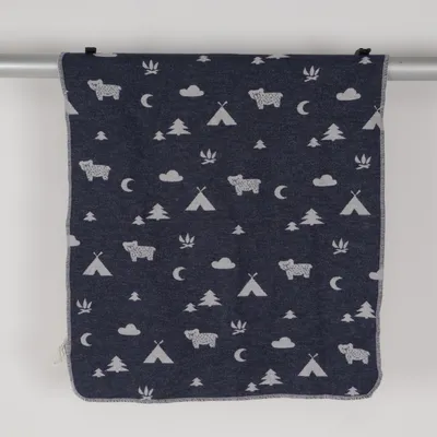 Couverture de bébé (Bleu, Gris) de David Fussenegger Coton, Viscose