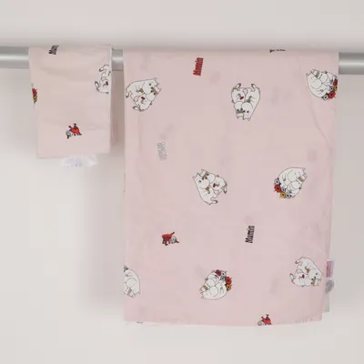 Housse de couette (Rose, Multicolore) de Moomin Coton