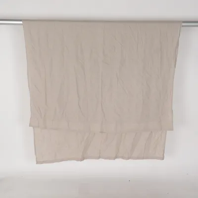 Gardin med rynkebånd (Beige, Hvid) fra Elsaform Linned