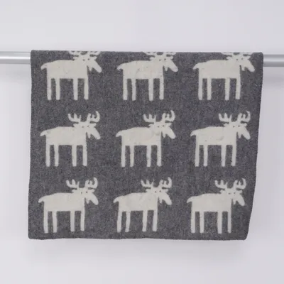 Filt (Vit, Grå) från Klippan Ull