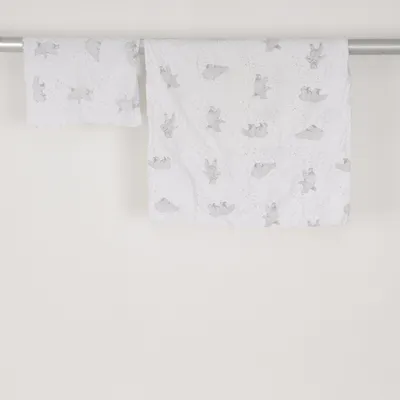 Bed set (White, Gray) from Kronborg Cotton
