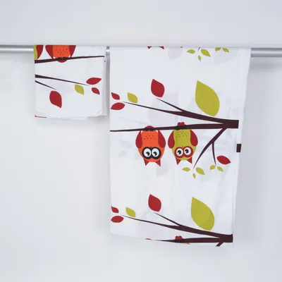Bed set (White, Multicolored) from Kibek Polyester