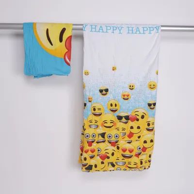 Bäddset (Vit, Blå, Flerfärgad) från Emoji Bomull