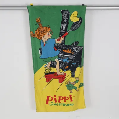 Strandhandduk (Grön, Flerfärgad) från Pippi Bomull