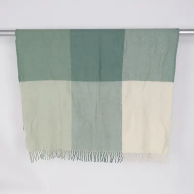 Pläd (Grön, Vit) från Klippan Ull