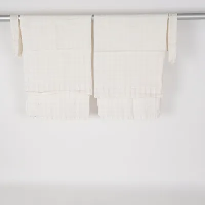 Rod pocket curtain (Beige, White) from Boa Textil Cotton