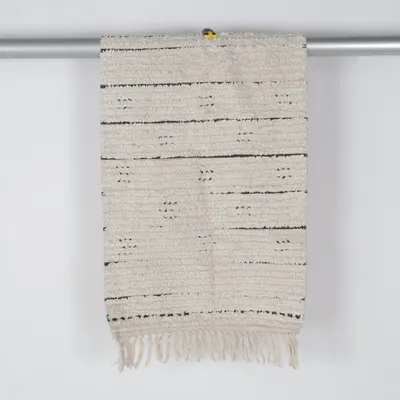 Fladvævet tæppe (Beige, Sort)