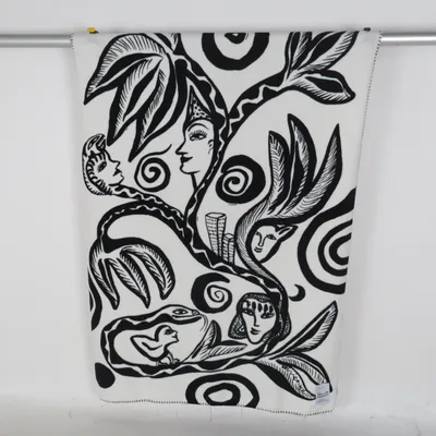 Couverture (Noir, Blanc) de Kosta Linnewäfveri Polyester