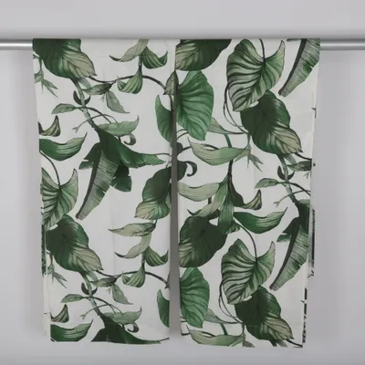 Rideau passe tringle (Blanc, Vert) de H&M Home Coton