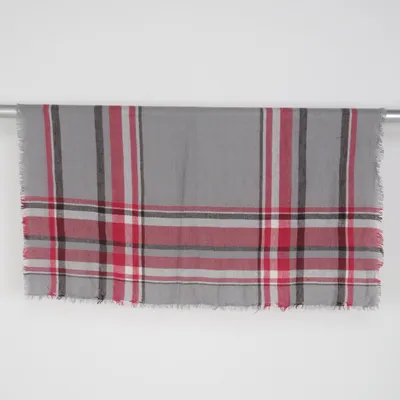 Pläd (Grå, Röd, Vit)